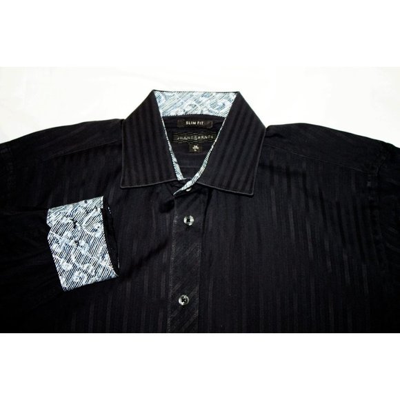 Jhane Barnes Slim Fit Mens Long Sleeve Button Front Striped Shirt Size Large - Picture 2 of 7